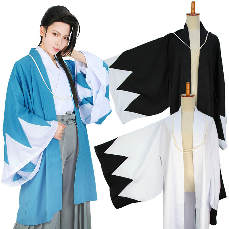 富士達 送料無料 新選組 コスプレ 羽織 黒 白 青 コスプレ衣装 文字