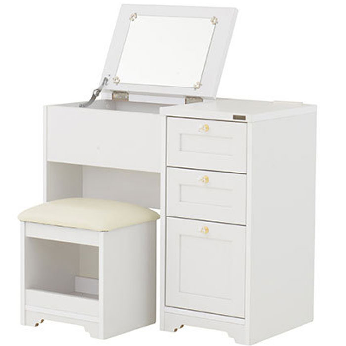 ドレッサー 鏡台 チェスト 幅80 デスクドレッサー 引き出し付き 化粧台