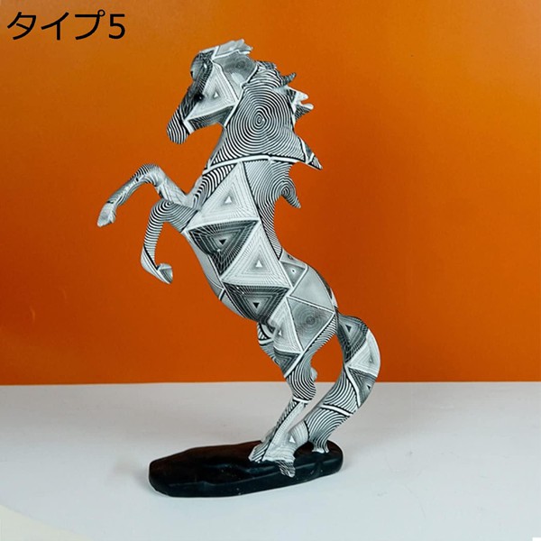 馬の置物 風水 カラフルな落書きアート タイプ うま 樹脂像 おしゃれ
