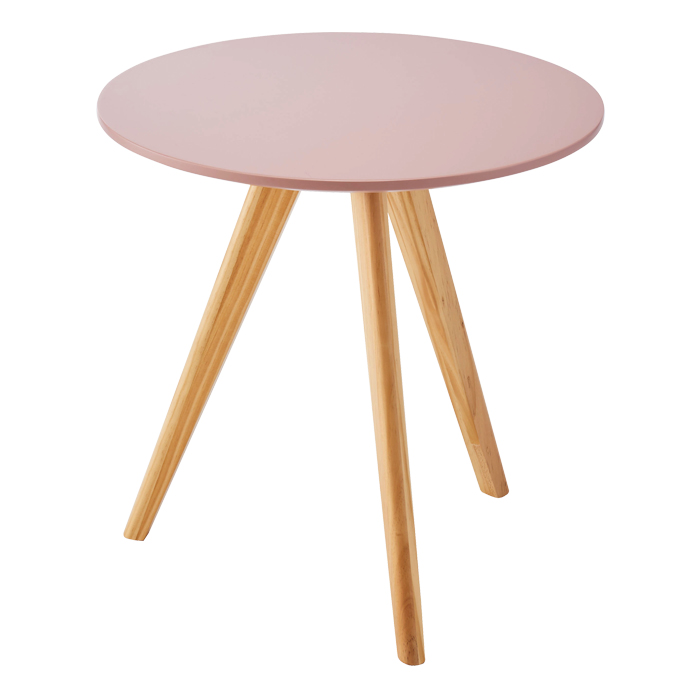 東谷 ラウンドサイドテーブル くすみカラー テーブル 机 家具 木