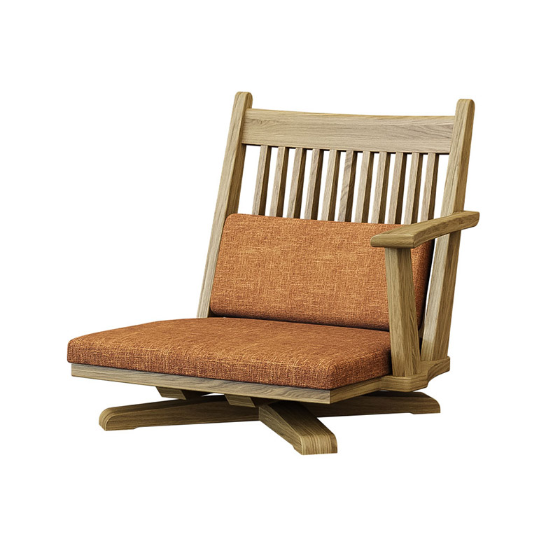 未来商会 回転 座椅子 肘掛け付き 1脚 木製 天然木 和風 和モダン