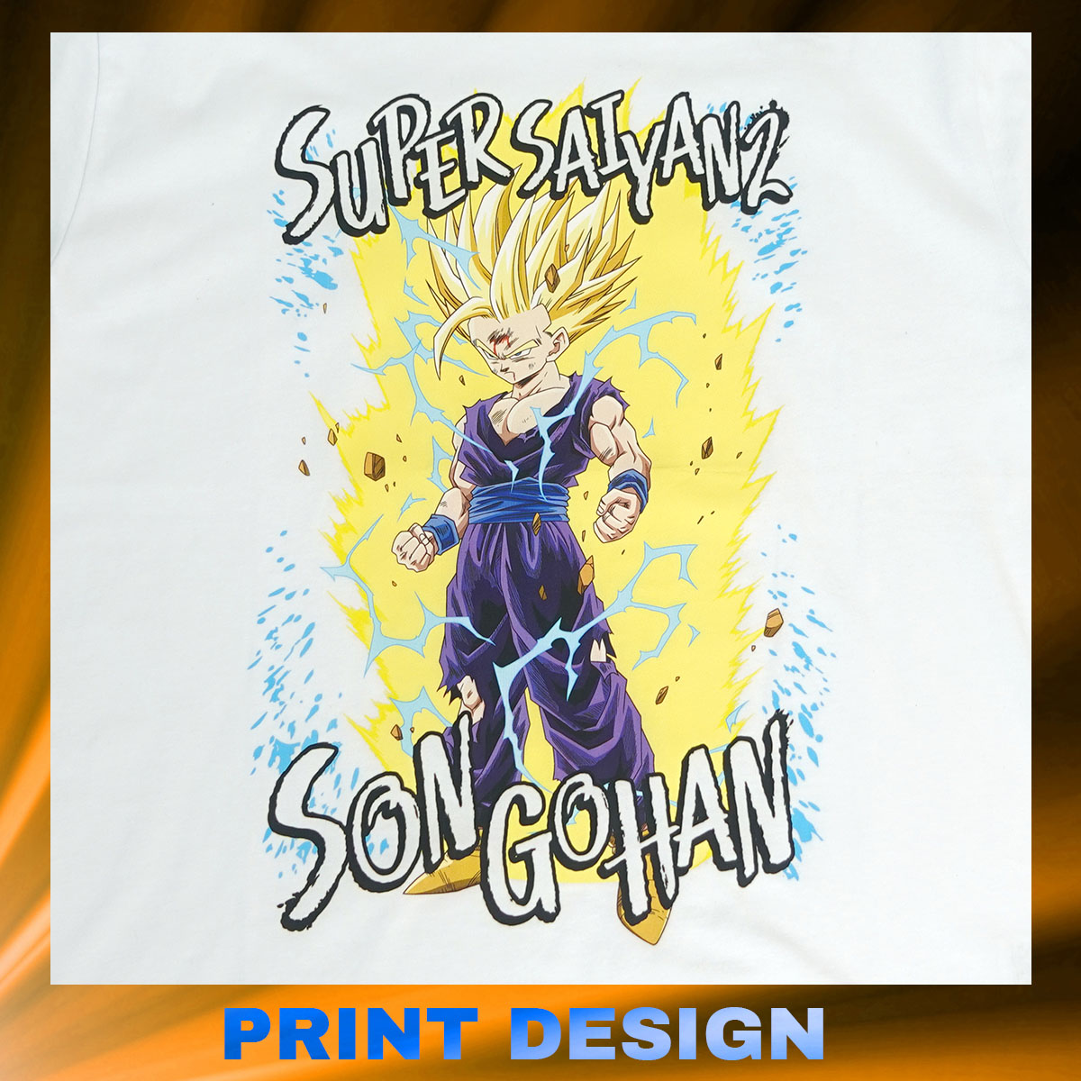 ドラゴンボール Z Tシャツ 超サイヤ人 悟飯 半袖 黒 白 ブラック