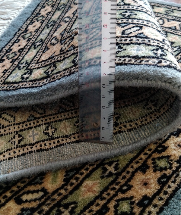 パキスタン絨毯 ウール100％ 手織り絨毯 ムガール 玄関マット 約62