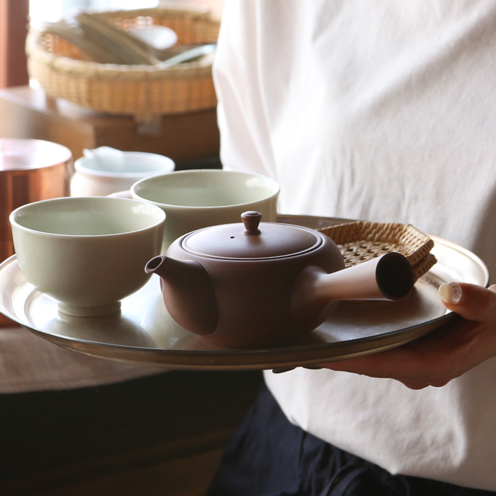 東屋 急須 平急須 横手（右利き用） 朱泥 常滑焼 茶 猿山修