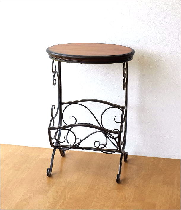 マガジンラック アイアン 木製テーブル おしゃれ サイドテーブル