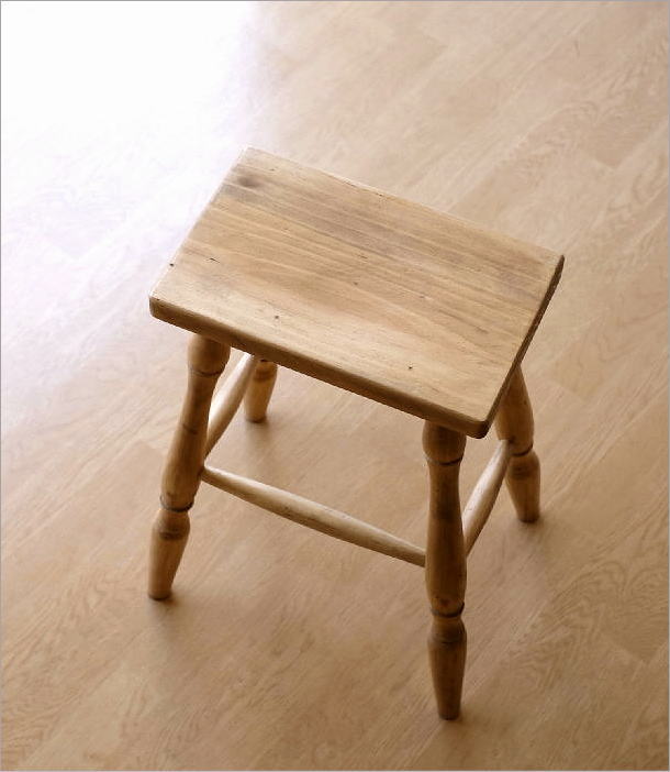 スツール 木製 おしゃれ キッチン パイン材 無垢 天然木 四角 長方形