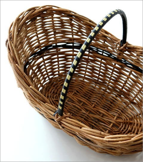 かご カゴ バスケット 収納 ラタン アラログ 持ち手付き ナチュラル