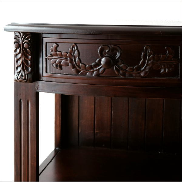 電話台 花台 アンティーク調 玄関 ハイスタンド 木製 キャビネット 扉