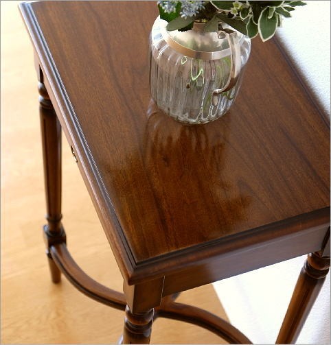 コンソールテーブル マホガニー材 花台 木製 無垢材 玄関 家具