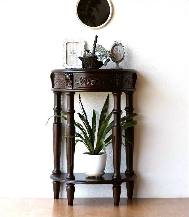 アンティーク 家具 コンソールテーブル 電話台 花台 玄関 完成品