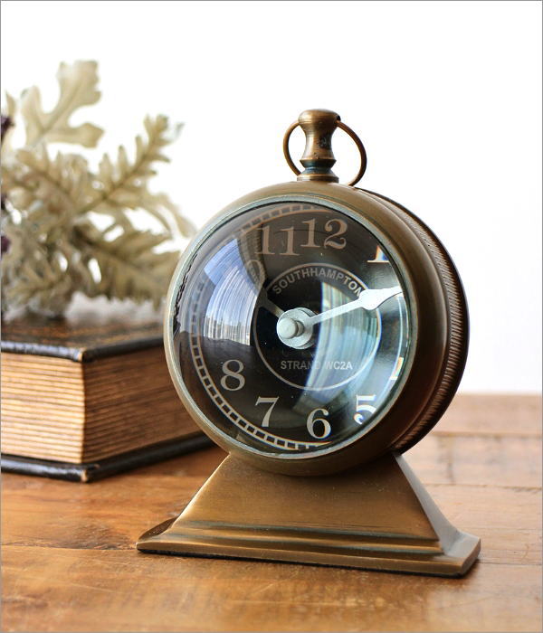 置き時計 置時計 アンティーク おしゃれ アナログ 小さい 羅針盤
