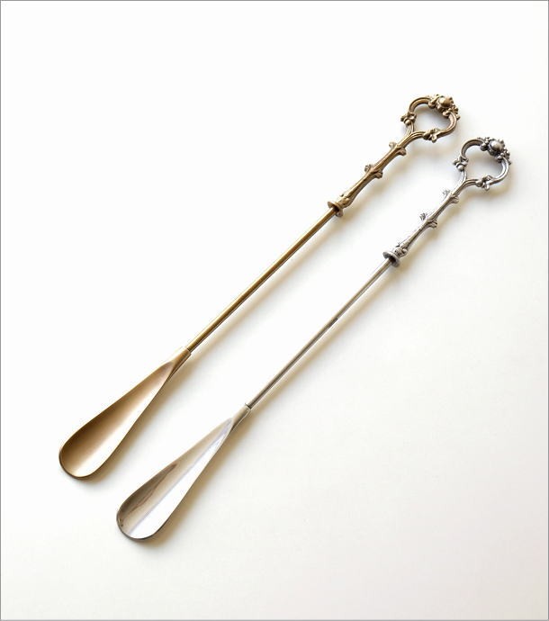 靴べら おしゃれ 真鍮 アンティーク レトロ クラシック シルバー