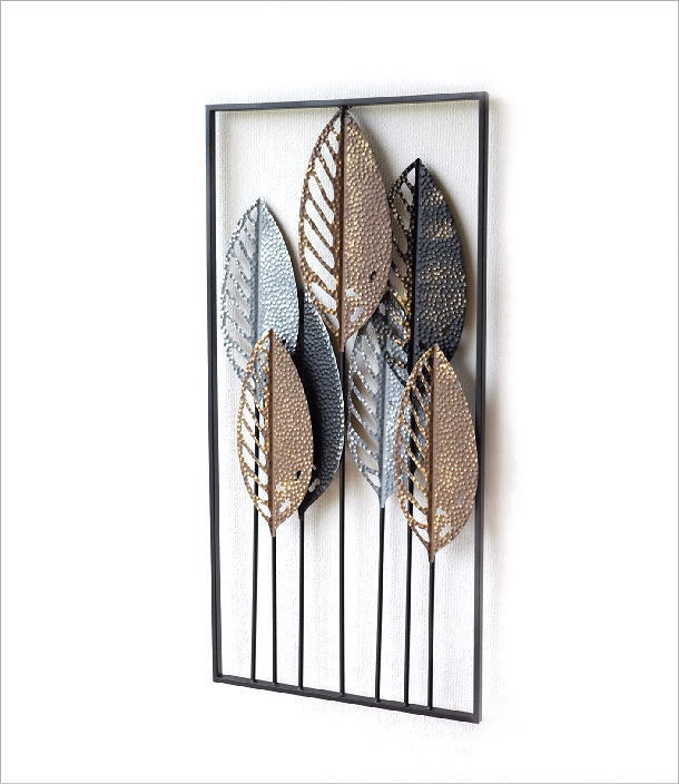 壁飾り アイアン 壁掛け おしゃれ アートパネル リーフ 植物 アート