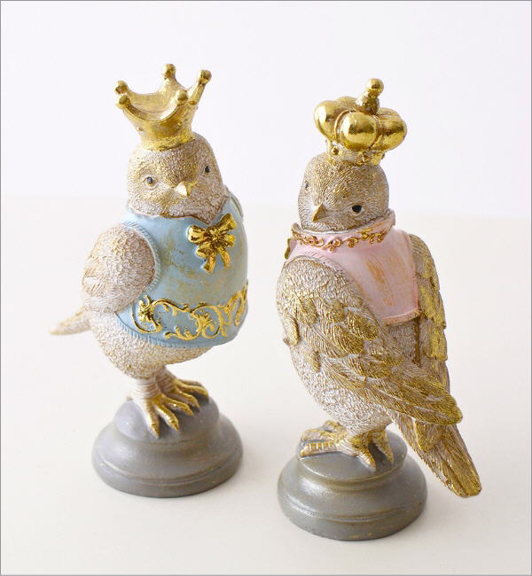 鳥 小鳥 オブジェ おしゃれ 置物 卓上 飾り セット ペア ゴールド