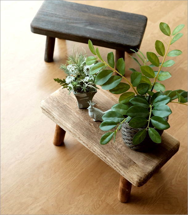 花台 フラワースタンド 木製 天然木 おしゃれ ナチュラル アンティーク