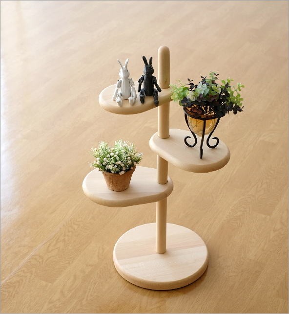 花台 フラワースタンド 木製 天然木 コンパクト おしゃれ シンプル