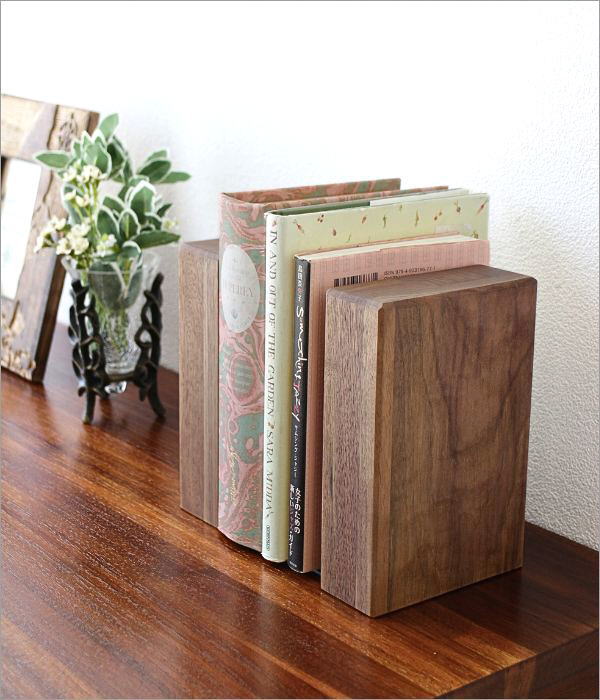 ブックエンド 木製 おしゃれ 本立て 本立 卓上 仕切り ブックスタンド