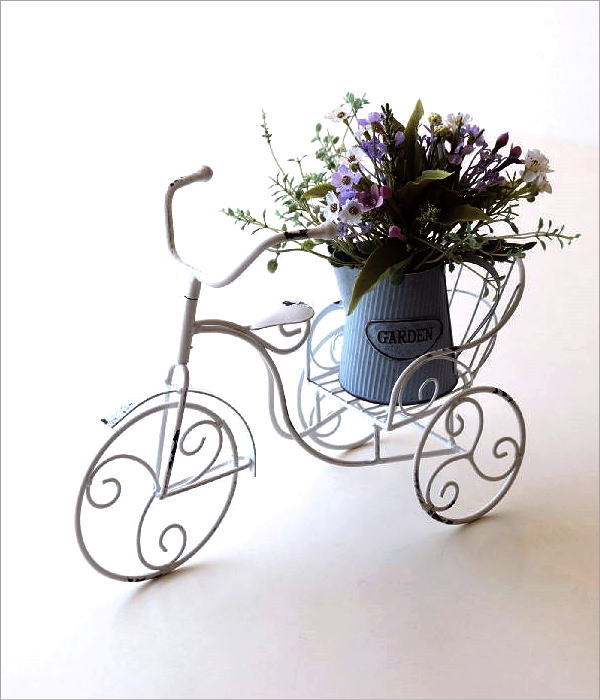 フラワーラック おしゃれ サイクルプランター 三輪車 アイアン