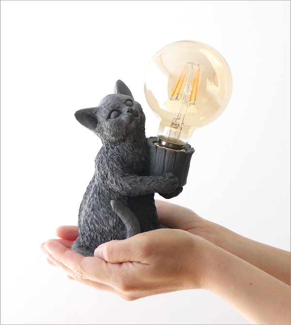 テーブルランプ 猫 置物 LED電球 アンティーク レトロ 卓上ランプ 照明