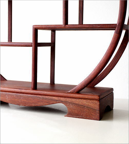 飾り棚 和風 和室 床の間 丸形 円形 シノワズリ 珍品棚 盆栽棚 違い棚