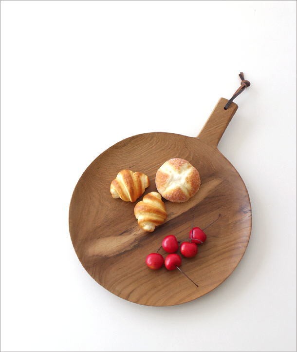 お皿 プレート 持ち手付き 取っ手 サービングトレイ 木製 天然木 無垢