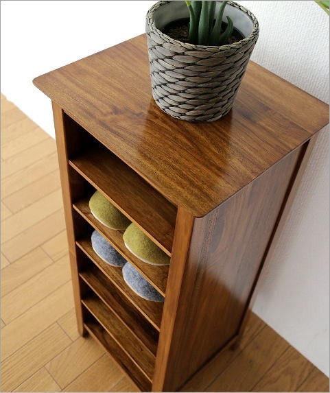 スリッパラック 木製 おしゃれ 6足 無垢 天然木 スリッパ収納棚