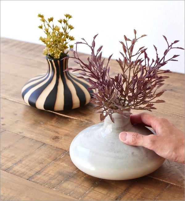 一輪挿し 陶器 花瓶 おしゃれ 枝物 ドライフラワー 生花 可愛い 北欧