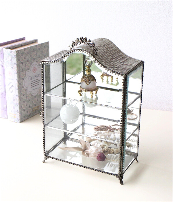 ガラスケース 真鍮 ショーケース 3段 アンティーク コレクションケース