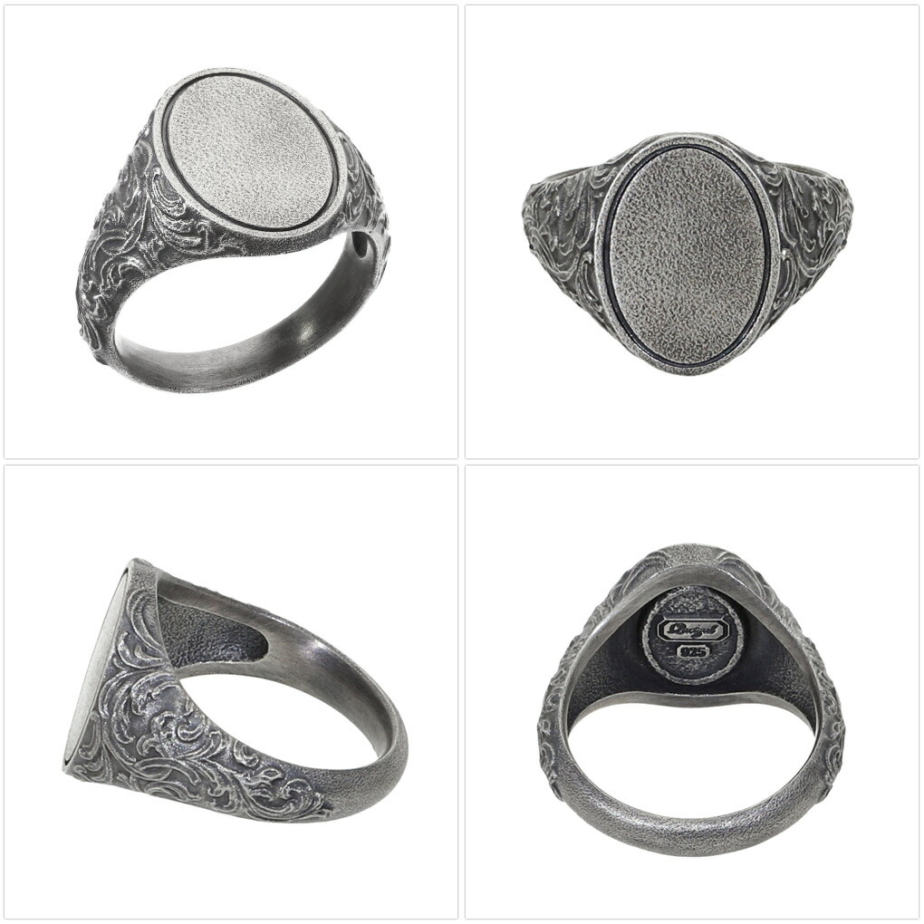 Quetzal スクロール シグネットリング オーバル S 5号〜15号 指輪