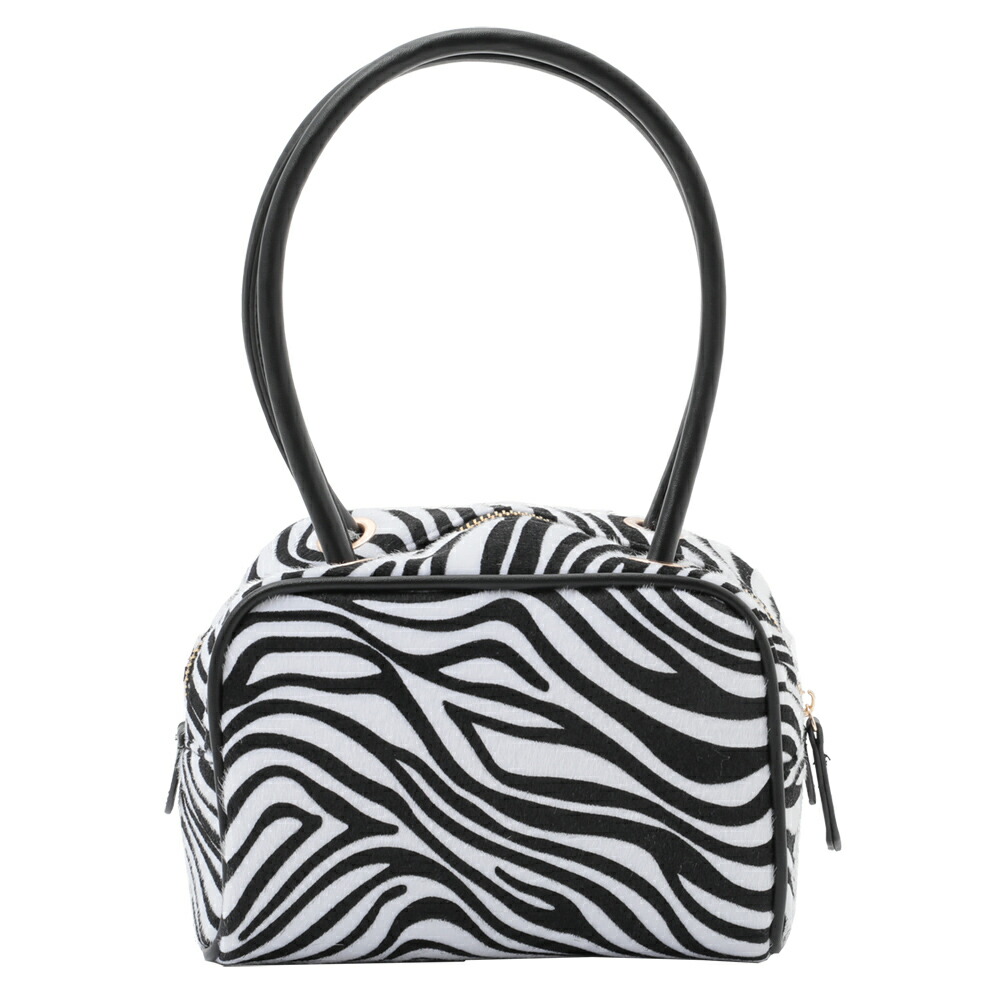 ゼブラ柄ハンドバッグ 主役にも脇役にもなれるアニマル柄 フェイク