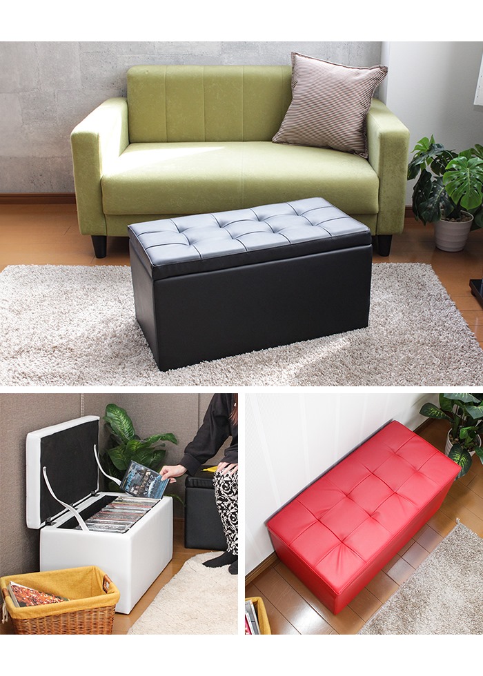 座れる 収納 ベンチ 収納ボックス ふた付き スツール ベンチソファー 2