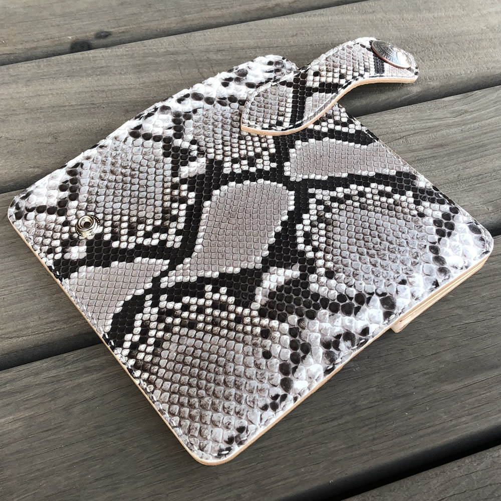 長財布/ロングウォレット ダイヤモンドパイソン本革 イタリアンレザー