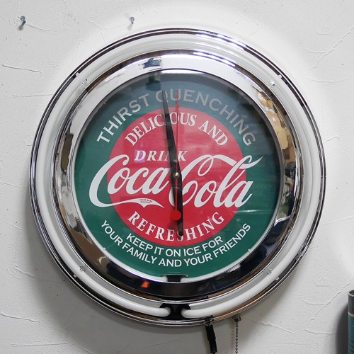 Coca Cola（コカコーラ） ダブルネオンクロック インテリア 掛け時計