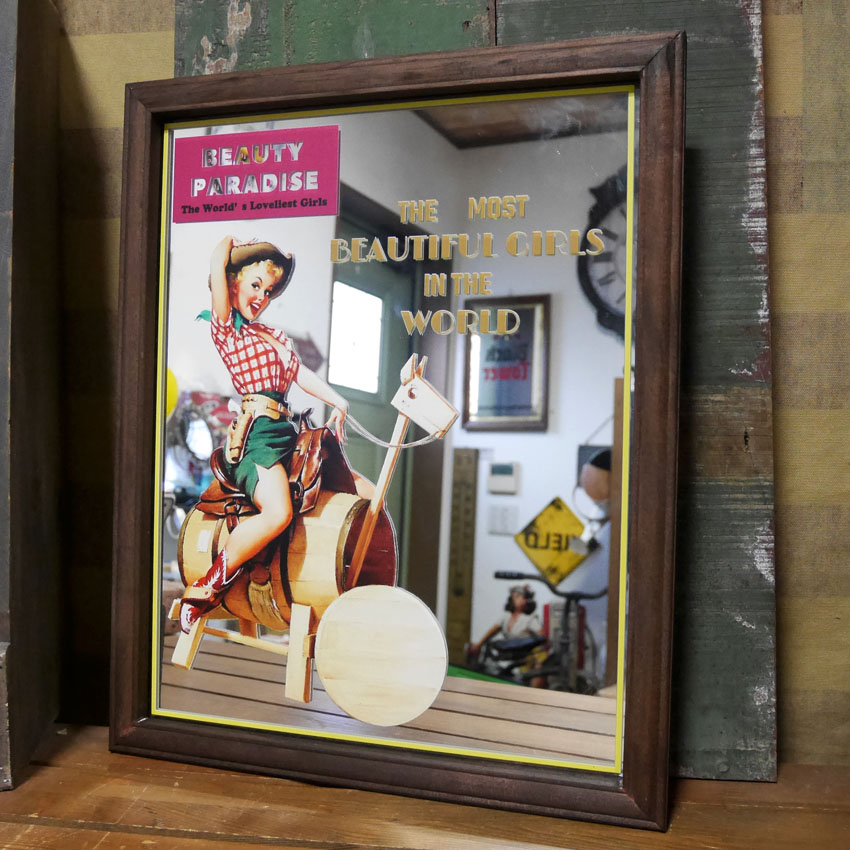 パブミラー BP F/Cow Girl インテリア ウォールミラー 鏡 PUB MIRROR