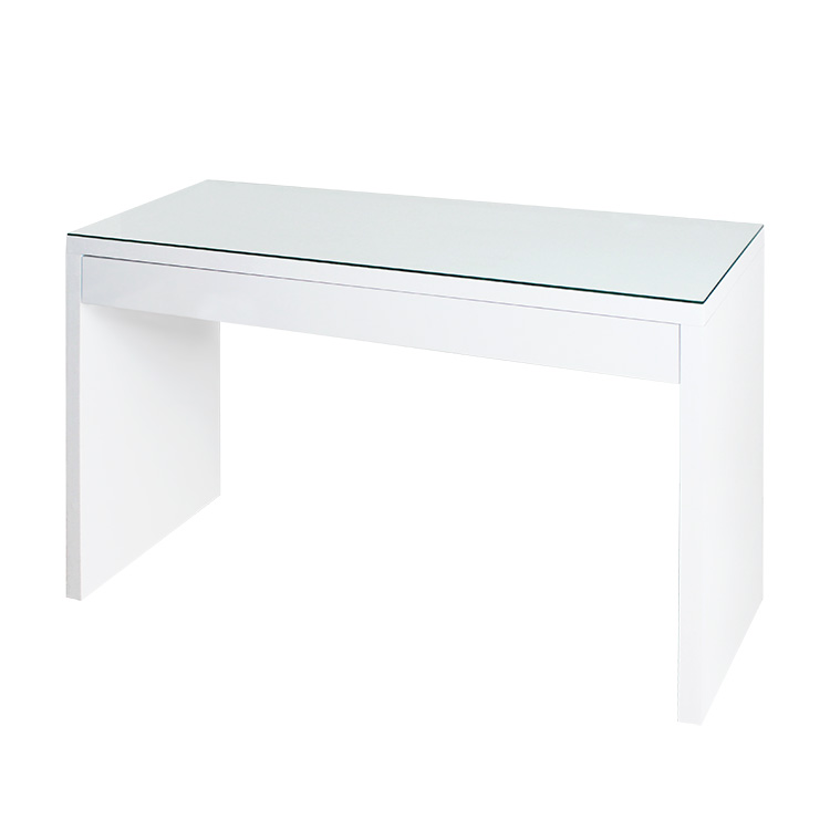 地球家具 ドレッサー ワイド 幅120cm ハイタイプ 天板クリアガラス