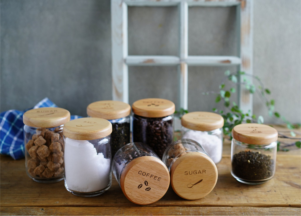 k-ai ガラス キャニスター L 600ml 蓋付き 保存容器 調味料入れ