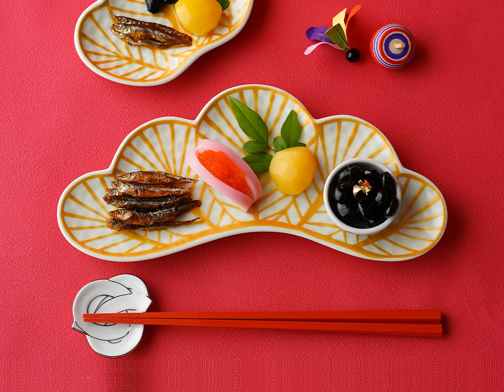 錦金松葉型 前菜皿 25cm 幸楽窯 有田焼 // 和食器 食器 陶磁器 長皿