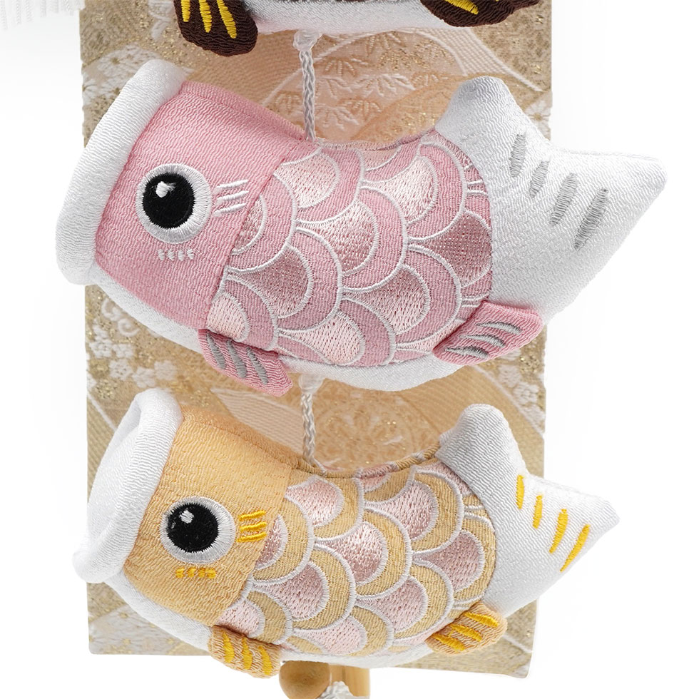 久月 室内用 鯉のぼり スイーツ 3匹 ちりめん つるし飾り 木製