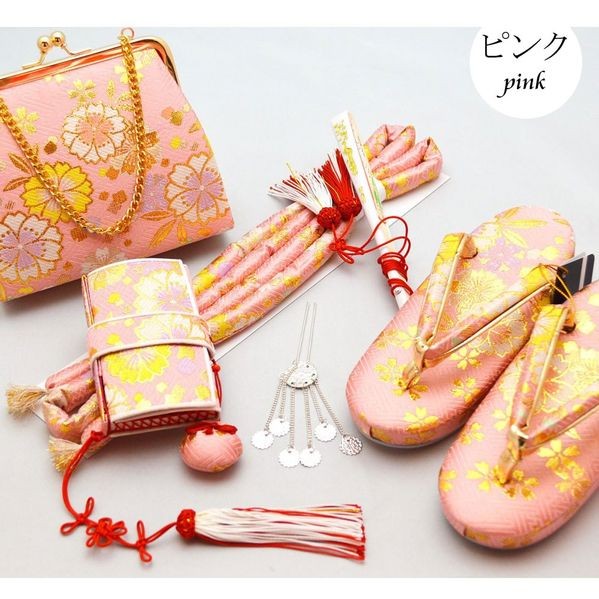 七五三 草履 バッグ はこせこ 6点 セット 絵羽柄 小物 7歳 七歳 3歳 三
