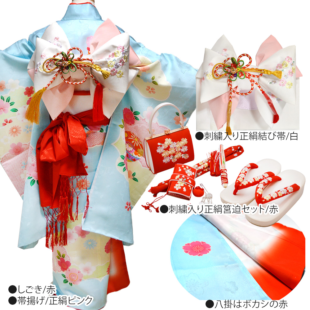 七五三 着物 7歳 正絹 16点 フルセット 購入 トータル 着物セット