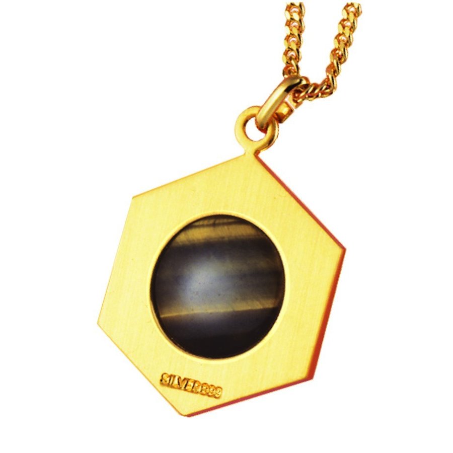 ヒランヤペンダント タイガーアイ 虎目石 シルバー シルバー999 六芒星