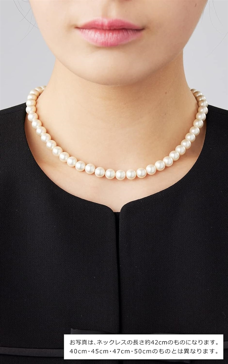 人工真珠 ナチュラル パールネックレス 冠婚葬祭 日本製( ホワイト