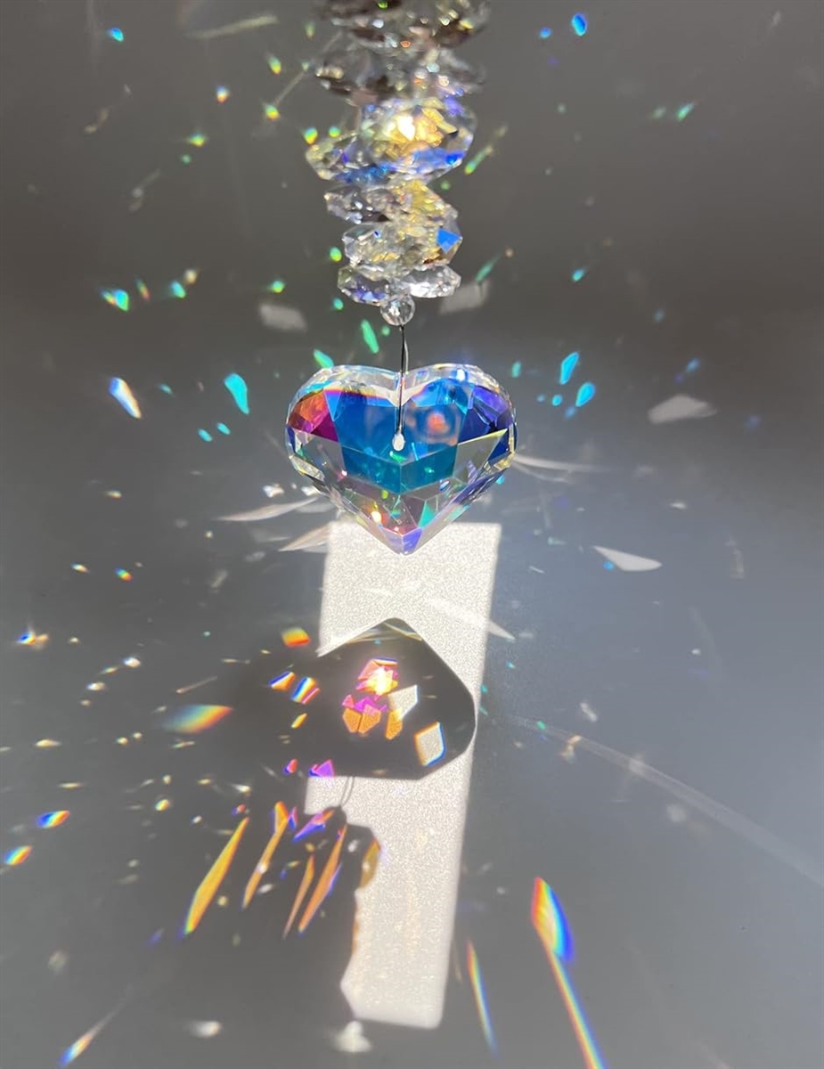 ハート型 サンキャッチャー パーツ クリスタル カラフル インテリア