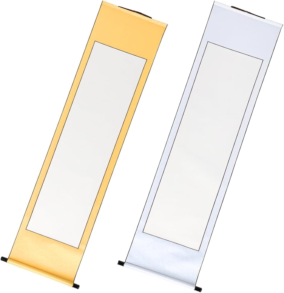 Uccellino 掛け軸 無地 ロング 185cm 白紙 セット 半紙 書道 巻物 習字