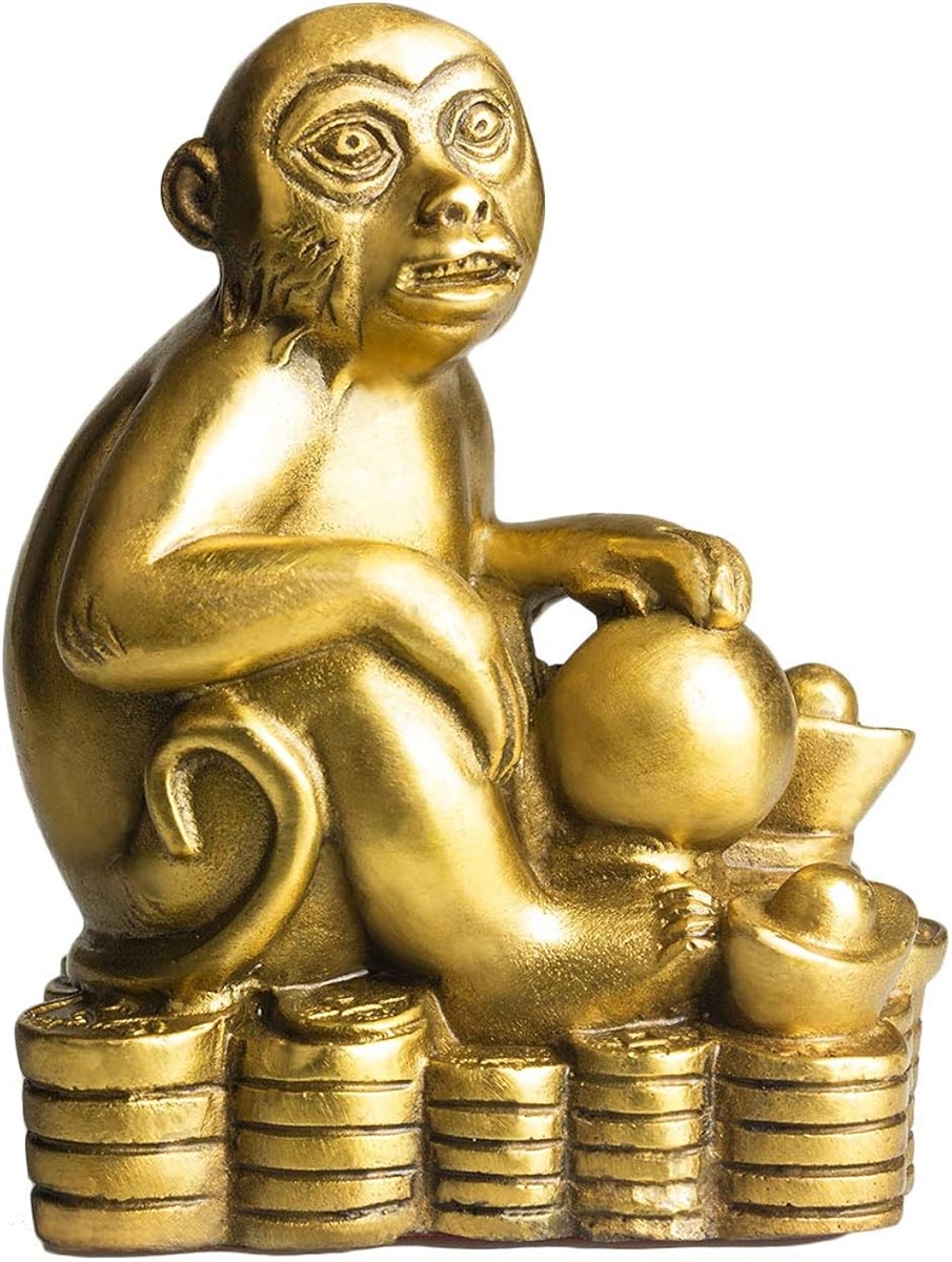 純粋な赤金の工芸品 お金の猿 置物 干支 申猿 さる サル 銅製 風水