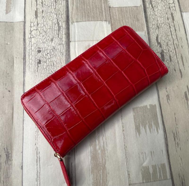 クロコダイル 財布 ワイン レッド No4030 シャイニングクロコ メンズ
