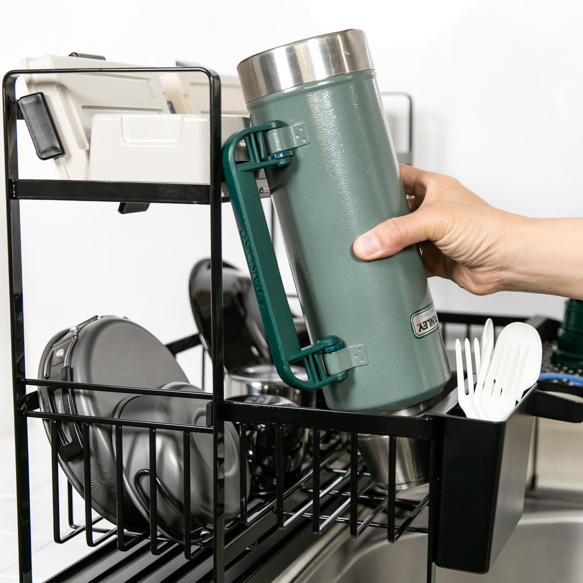 tower 特典付き 山崎実業 水切りラック スペース広がる 伸縮 2段