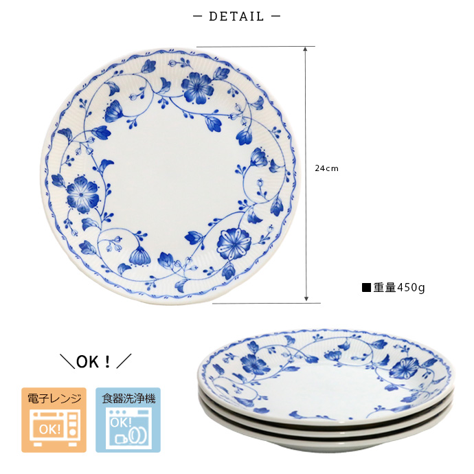 プレート 皿 大皿 おしゃれ 美濃焼 陶器 ロイヤルフラワー ミート皿 径