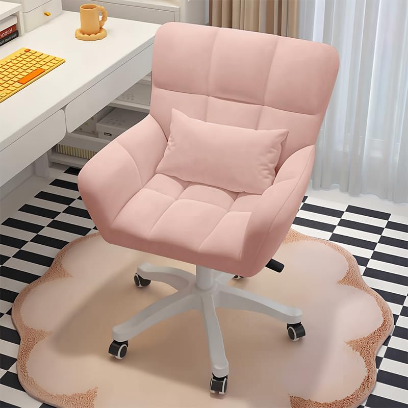 オフィスチェア かわいい椅子 キャスター付き 360°回転 腰クッション