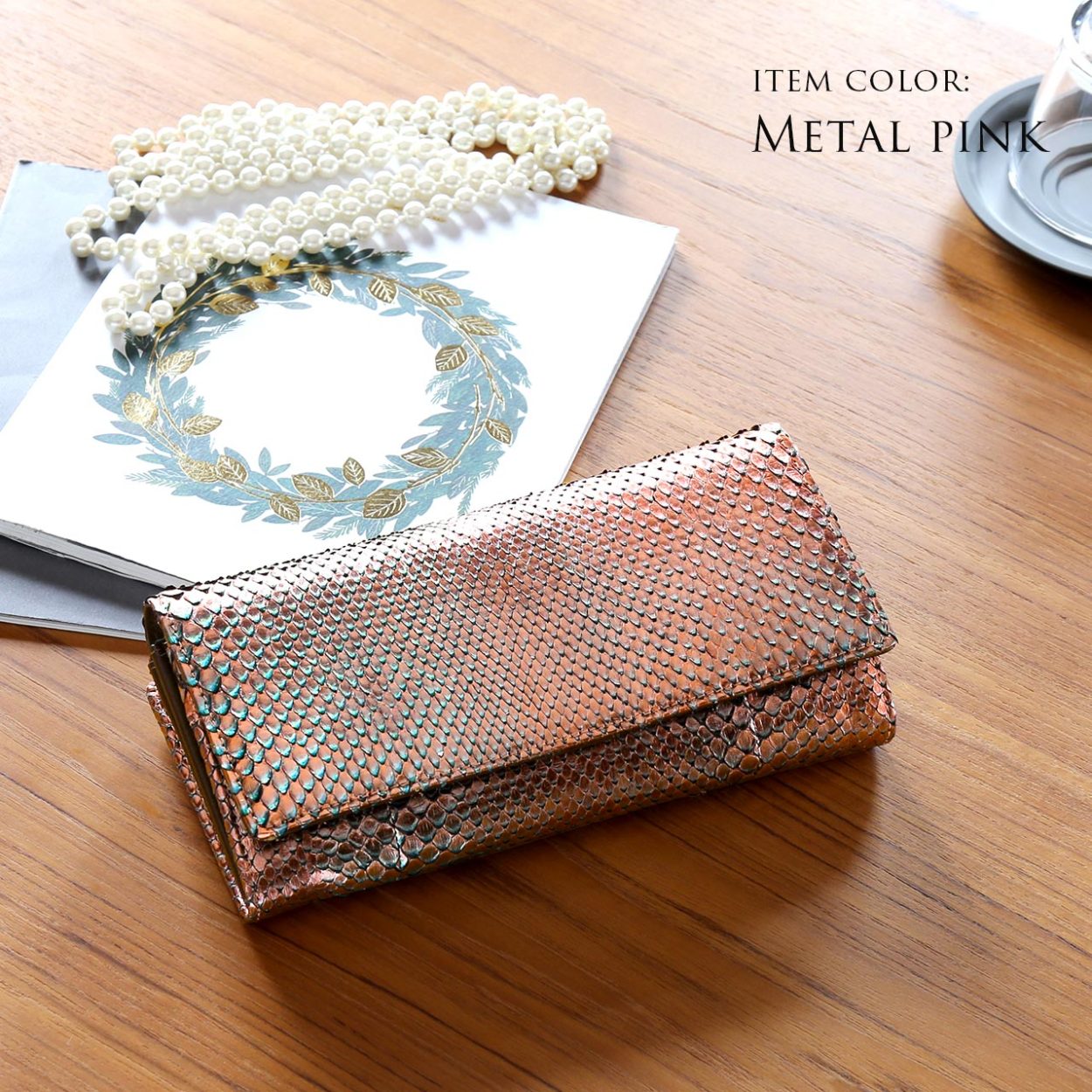 sankyo shokai（三京商会） ダイヤモンド パイソン がま口 長財布